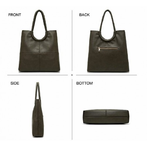 Women's elegant PU Tote, Faux Leather Double Compartment 14" Laptop Business Tote multi-pocket