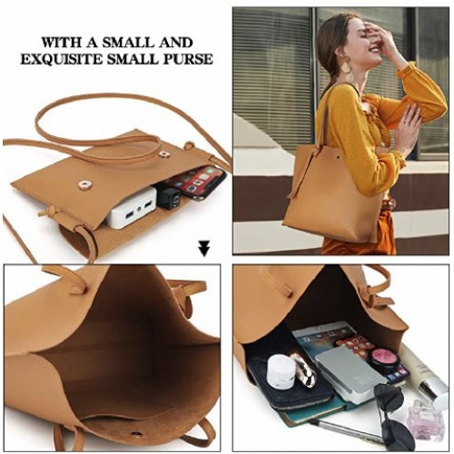 Women's Faux Leather Tote Shoulder Purses Bag for women, Big Capacity Tassel Handbag